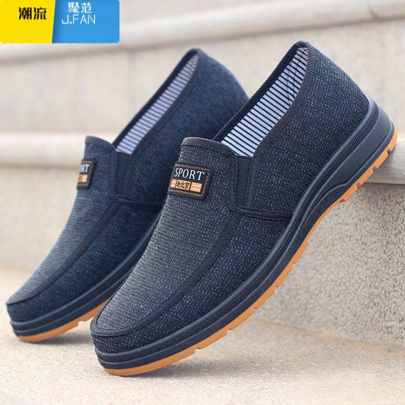 聚范老北京布鞋男透气厚底软底中老年老人爸爸鞋轻便防滑大码休闲男鞋高清大图