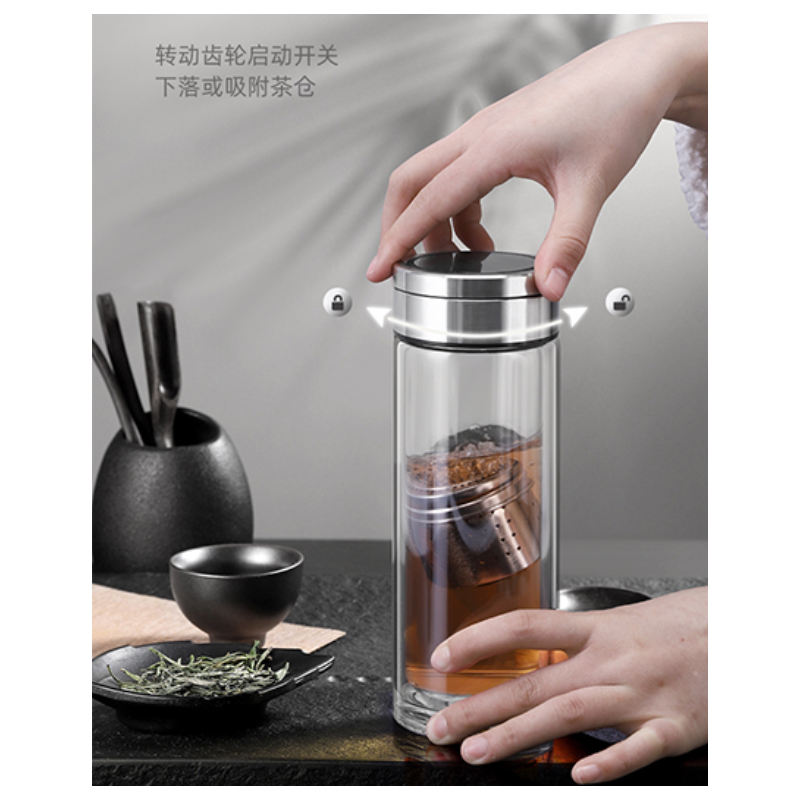 佳美良品智能双层玻璃杯(可定制)B1/350ML高清大图