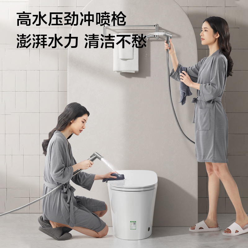 九牧(JOMOO)苏宁自营自动除垢枪灰色花洒36484一键之水增压出水家用卫生间淋浴器