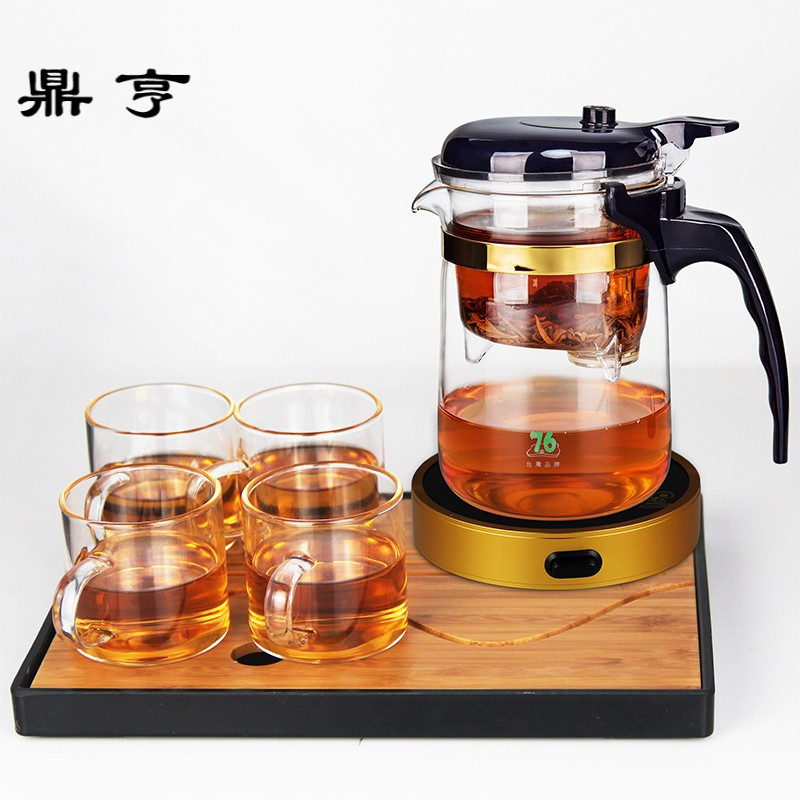 鼎亨台湾玻璃茶壶过滤小号泡茶壶茶水分离飘逸杯家用冲茶器茶具套