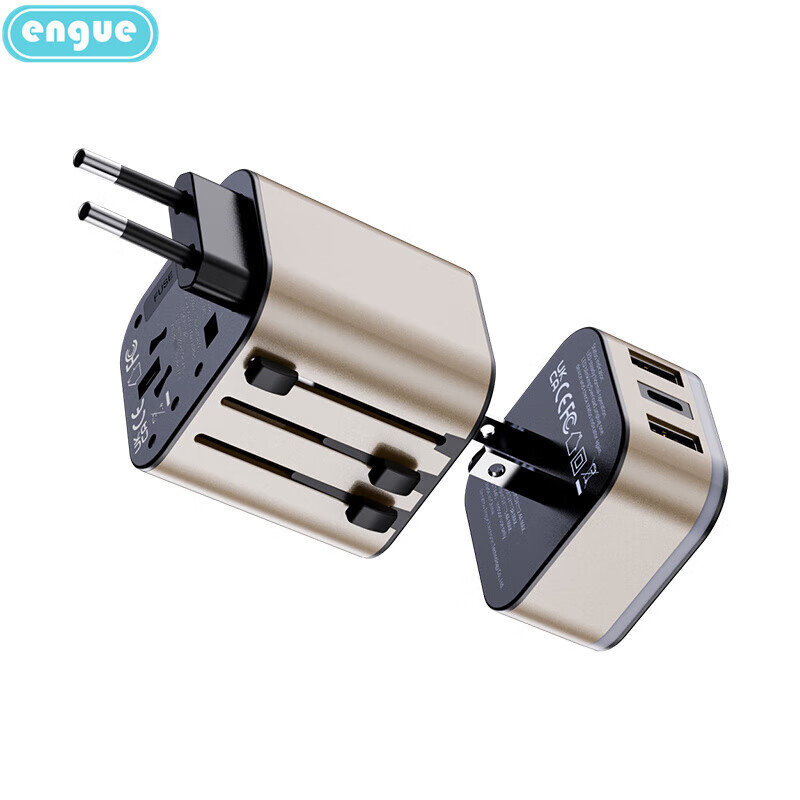 engue 恩谷 劲量 3.4A双USB+Type-c全球转换插头 EG-701高清大图