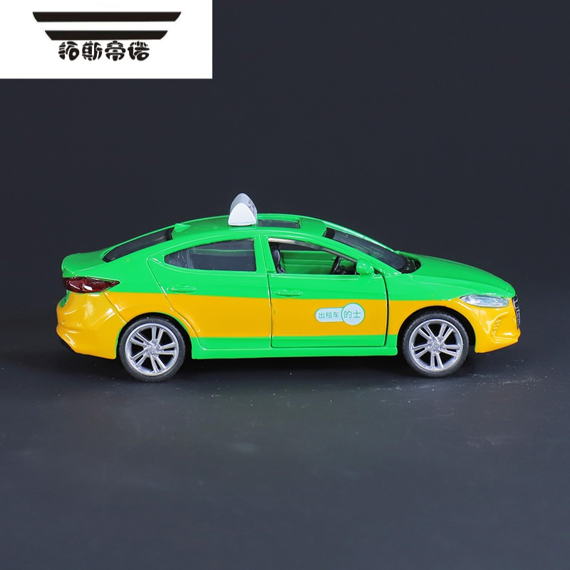 拓斯帝诺合金出租车模型儿童回力玩具车宝宝金属双开门小汽车北京现代