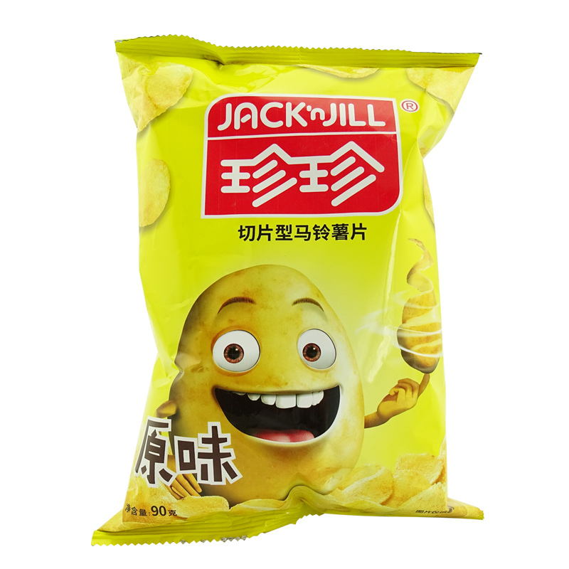 珍珍 马铃薯片原味90g单包装 儿童休闲膨化零食品小吃薄脆片