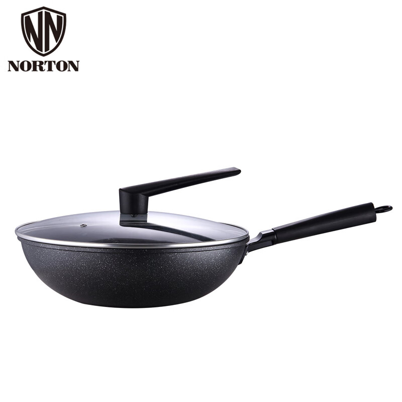 诺顿 NORTON 聚味麦饭石煎炒锅 32CM 1JJW032高清大图
