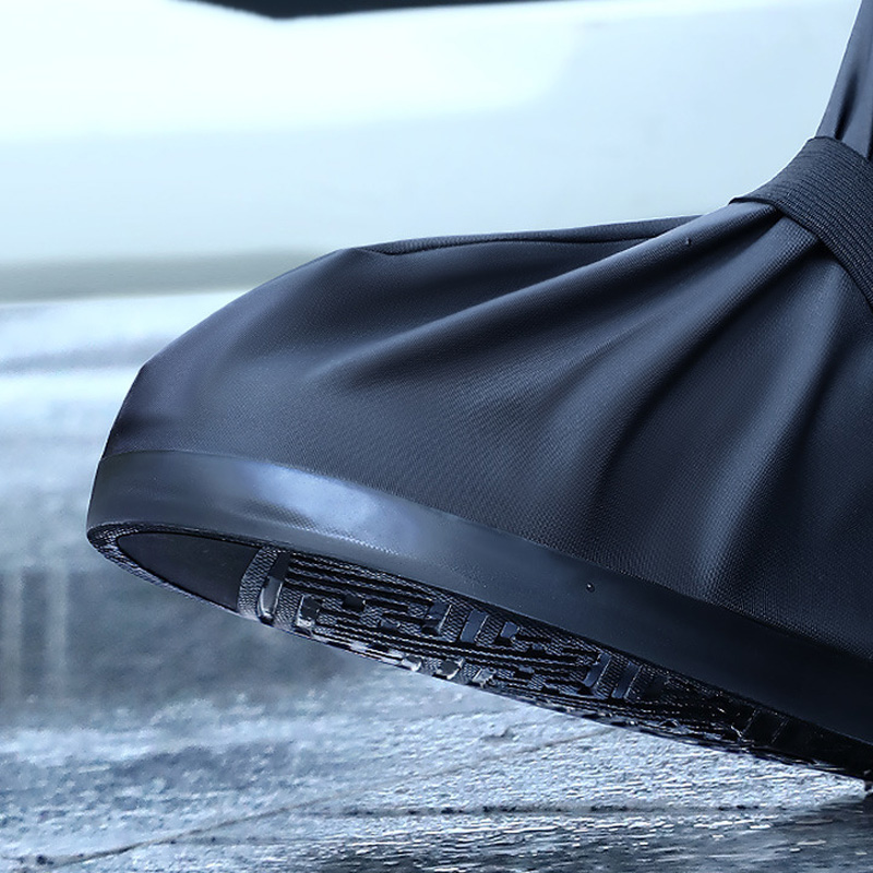 敏胤 MY-3008高帮（筒高约42cm)乳胶雨套靴防水鞋套男女通用 黑色 L(40-42码）高清大图