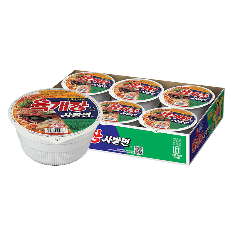 农心韩国进口韩式辣牛肉碗面86g*6碗拉面方便面泡面碗装面 整箱装