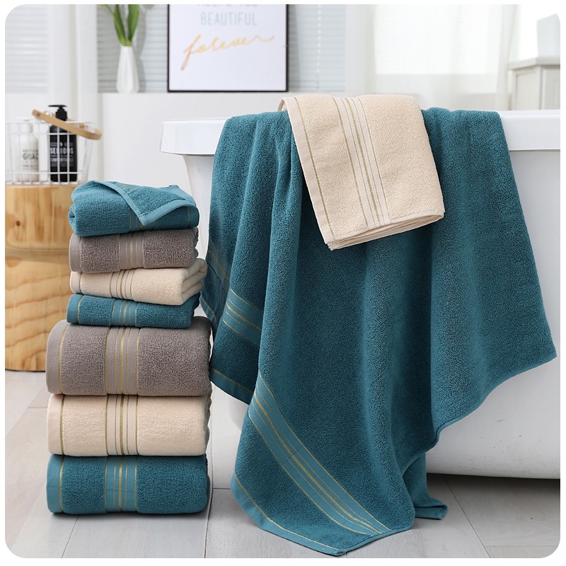 世纪金鹰全棉素缎浴巾家用成人浴巾70*140cm390g/条 390g高清大图