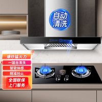 欢呼好太太17m³欧式大吸力抽油烟机灶具套餐顶吸式烟灶套装吸顶免拆洗平吸直吸自动清洗 天然气燃气灶165T-2+X01
