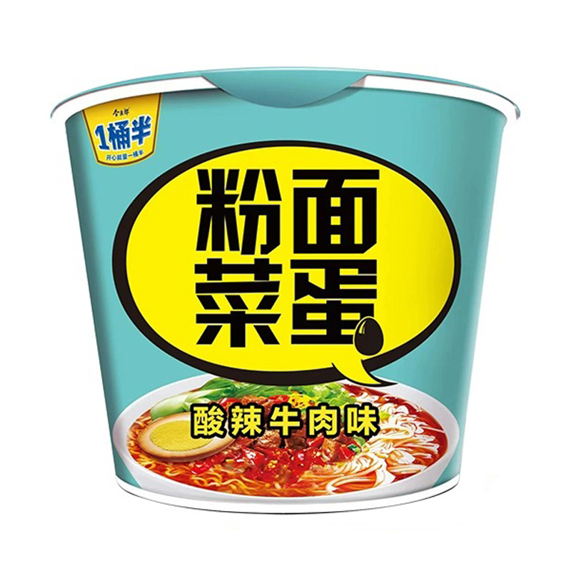 今麦郎 粉面菜蛋 酸辣牛肉味*12桶 方便粉丝细米线粉条速食品