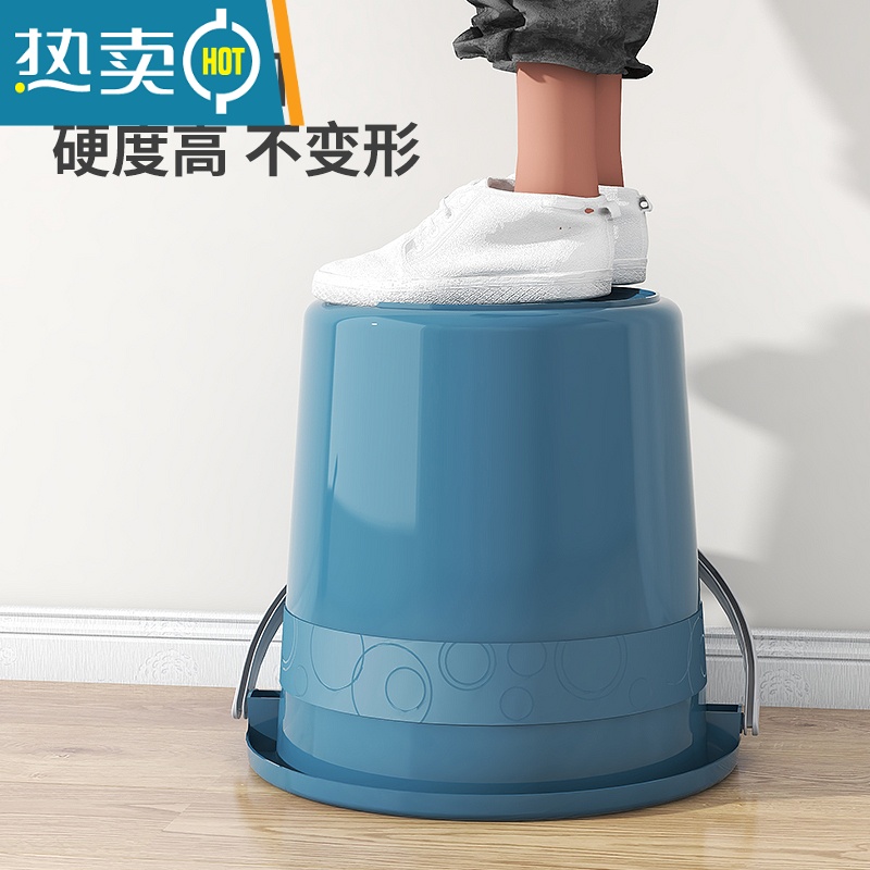 敬平大号水桶家用储水桶学生宿舍手提水塑料桶特大容量加厚户外垃圾桶 大号23L水桶(北欧粉)高清大图