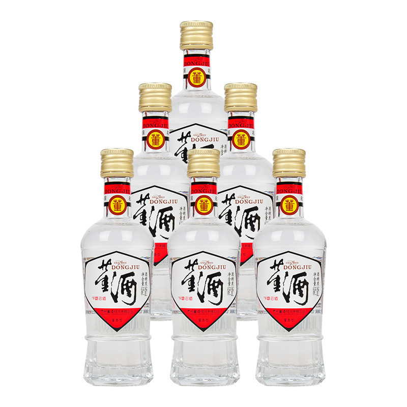 董酒白标经典八角瓶54度董香型白酒125ml6瓶