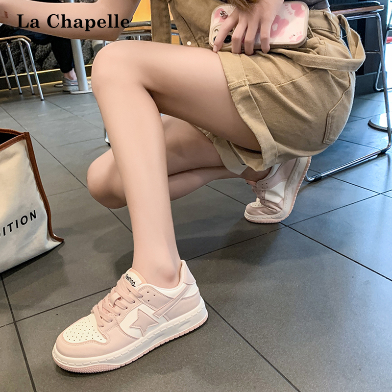 拉夏贝尔新款舒适百搭板鞋女2022年秋季新款柔软休闲鞋