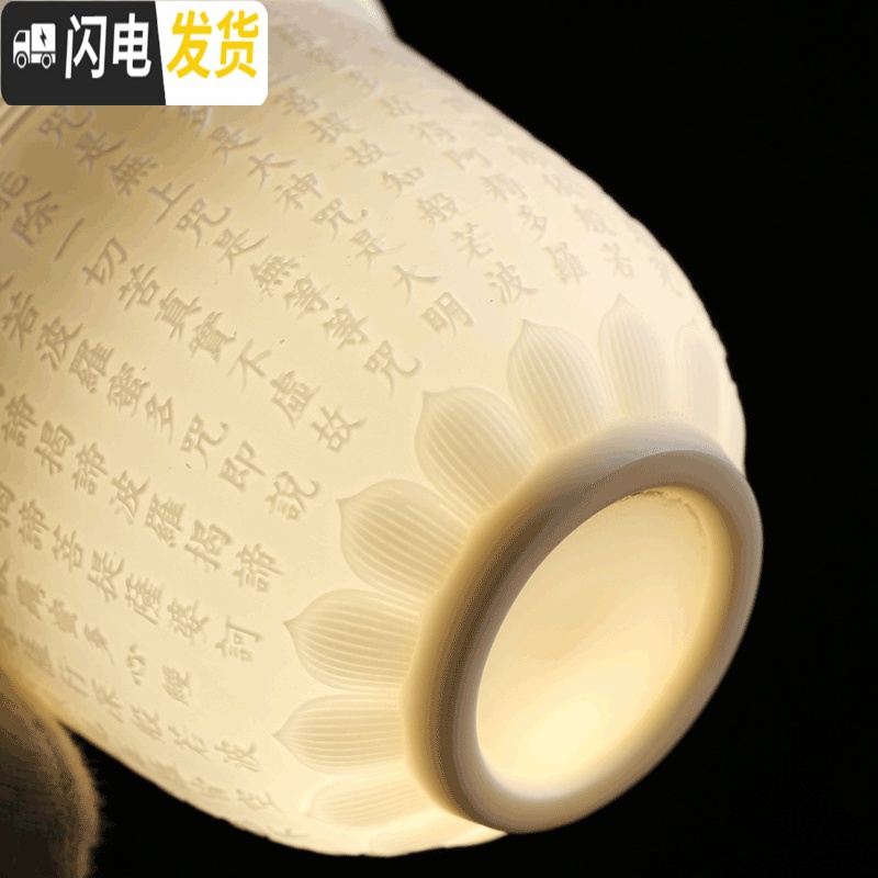 三维工匠德化羊脂玉白瓷功夫品茗茶杯主人杯心经单杯陶瓷小茶碗大号茶盏 沉雕心经杯平面高清大图