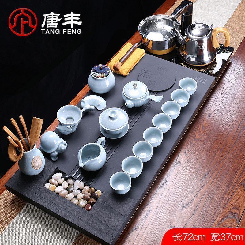 家柏饰(CORATED)乌金石茶盘茶具套装家用简约全自动功夫喝茶茶杯茶道大号茶台高清大图