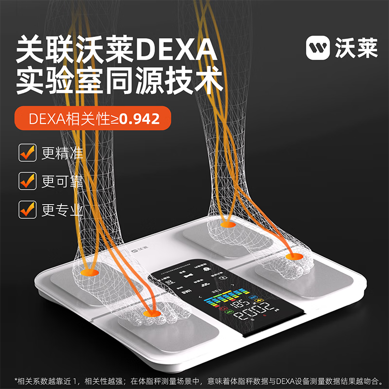沃莱智能彩屏体脂秤S5充电款 278*278*23mm 白色高清大图