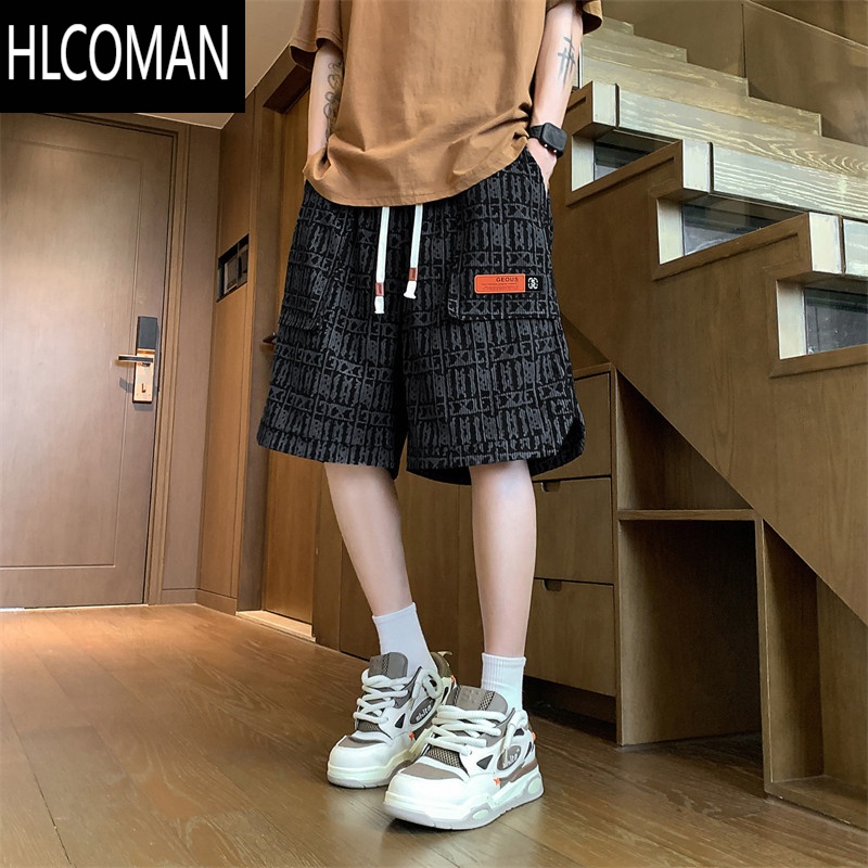 HLCOMAN工装短裤男2025夏季新款美式高街男生帅气大码跑步裤子直筒大裤衩高清大图