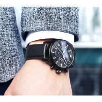 瑞士嘉年华Carnival手表男士机械表全自动机械表 男多功能真皮时尚大表盘休闲防水男表机械飞行员系列腕表8771