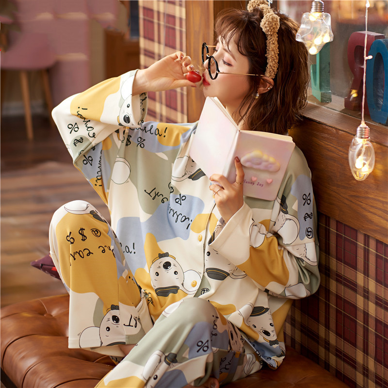 南极人2025年新款睡衣女春秋季纯棉可外穿家居服ins风套装