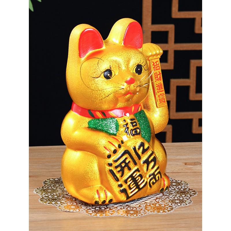 摇手陶瓷金色电动猫摆件开业新店开业摇手猫礼品大号店招迎客 三维工匠 [单用]7寸猫千万两猫高清大图