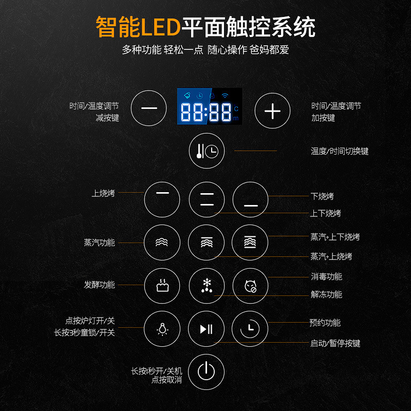 惠而浦(Whirlpool) WTO-CS261T高端家用多功能电烤箱蒸汽烤箱 智能多功能菜单蒸烤消毒解冻烹饪一体机