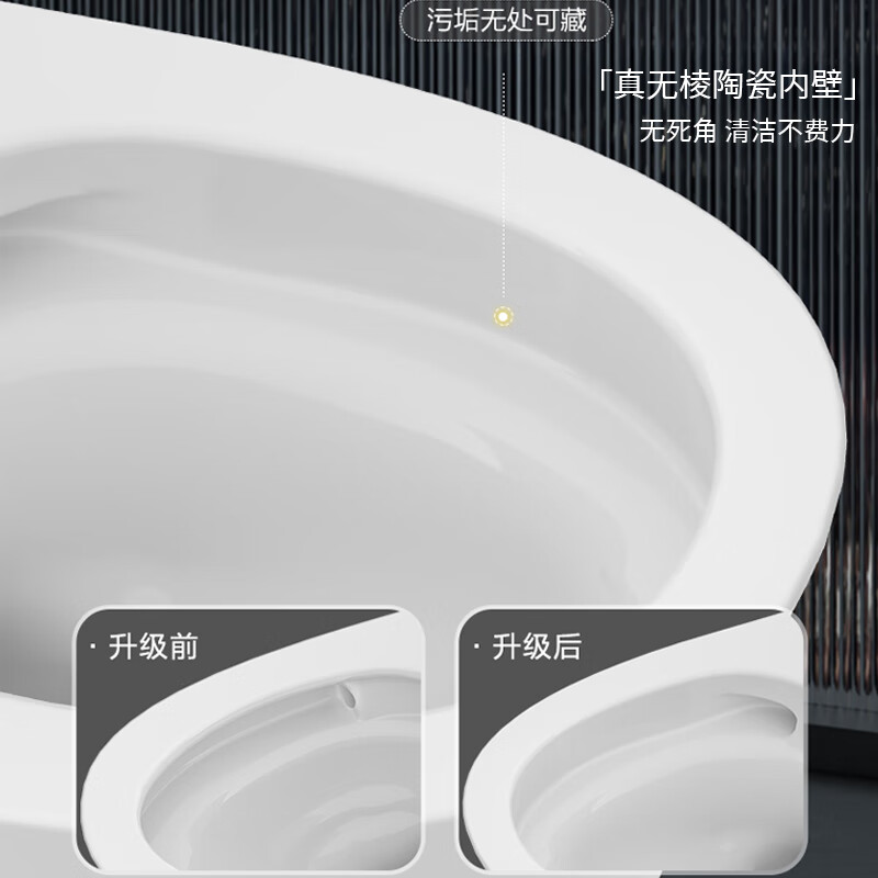 惠达（HUIDA）-6360Q /6360QN双旋式虹吸加粗管道马桶抗菌座圈连体座便器-无棱内壁-超漩虹吸-脲醛盖板高清大图