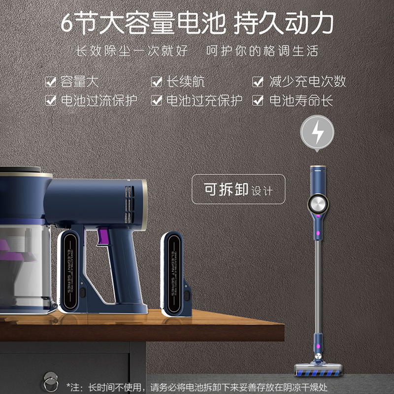 卡萨帝智能无线吸尘器VC-A8U1手机智控持久动力可拆一机多用全能清洁