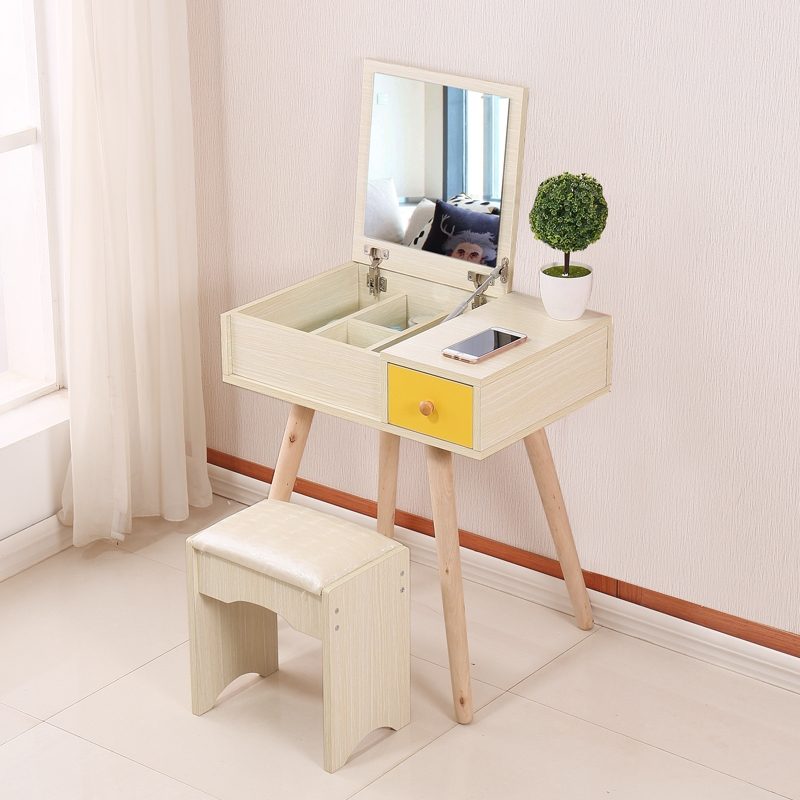 北欧梳妆台卧室小户型化妆柜60c0cm经济迷你化妆桌翻盖化妆台