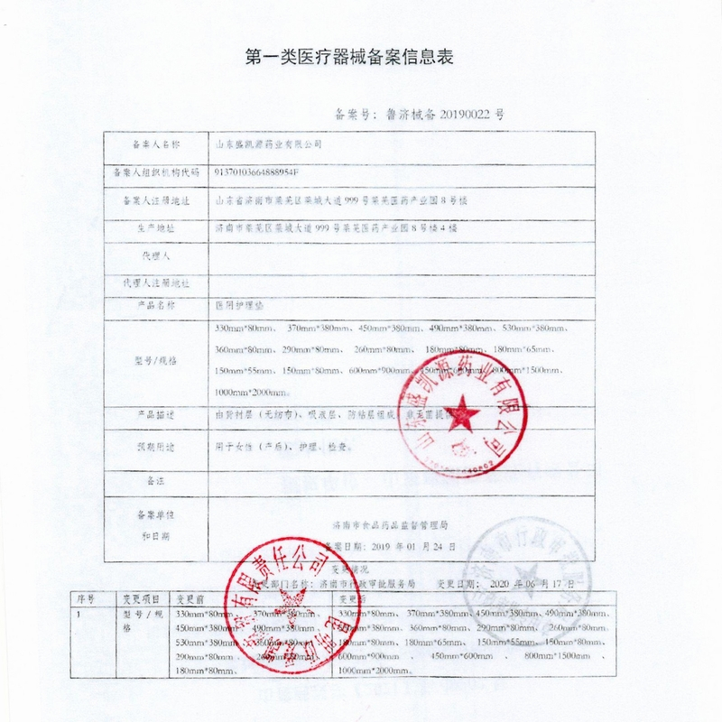 健之佳医用护理垫180mm*80mm*20片山东盛凯源用于女性(产后)护理检查高清大图