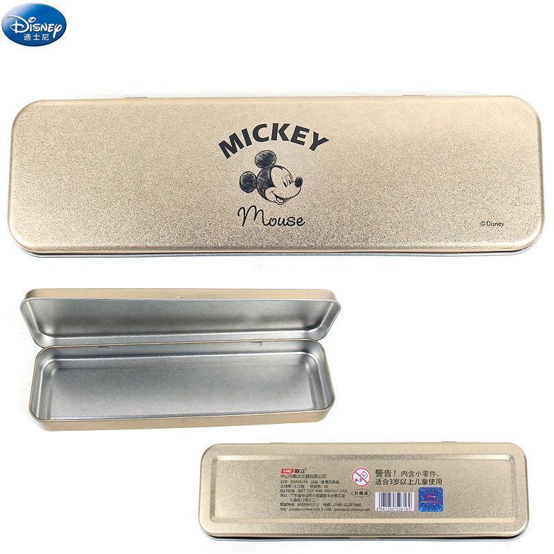 迪士尼单层铁笔盒文具盒铁皮铅笔盒幼儿园精致笔盒小学生铅笔盒女