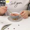 三维工匠欧式小骨瓷咖啡杯套装家用创意陶瓷杯碟整套英式下午茶具ins 银灰时代（1杯碟送勺子）快递装