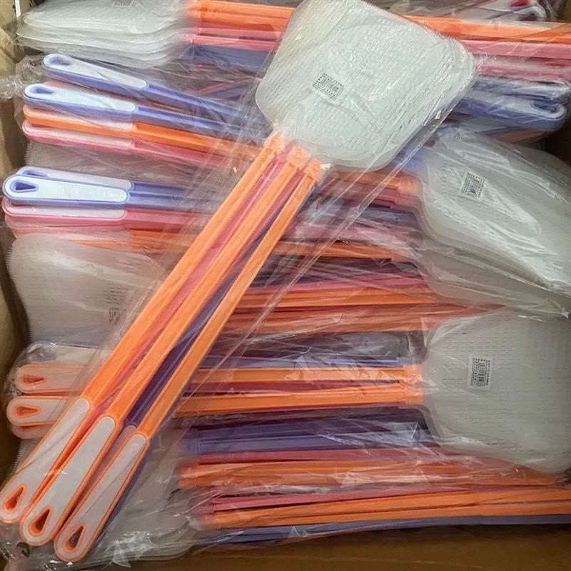 家用熟胶耐用加长加厚卡通塑料灭蚊拍子大号简约打不烂|[白头熟胶款]长49cm/*约27克 [1个装]蚊蝇拍-图片