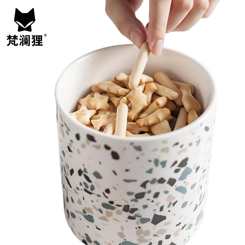 梵澜狸水磨石收纳密封罐TA48 个高清大图