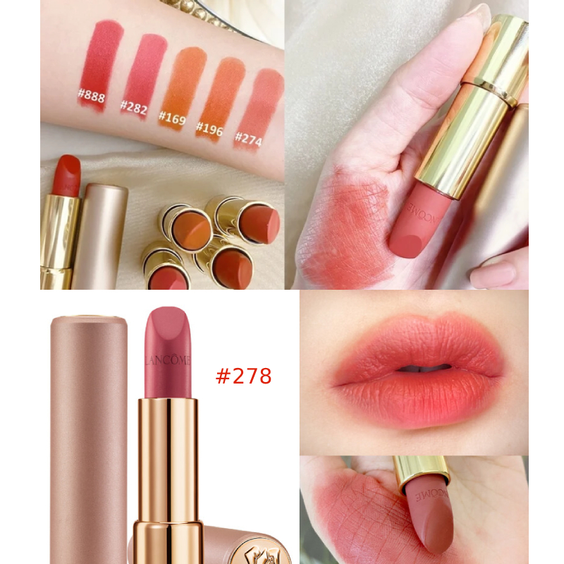 兰蔻lancome菁纯口红限量版真皮包装x烫金情话196274525雾面小金管多