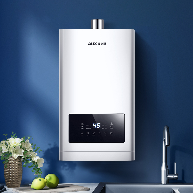奥克斯(AUX)燃气热水器JSQ23-DA17D即热式家用防冻12升天然气智能变频恒温强排式速热低压启动
