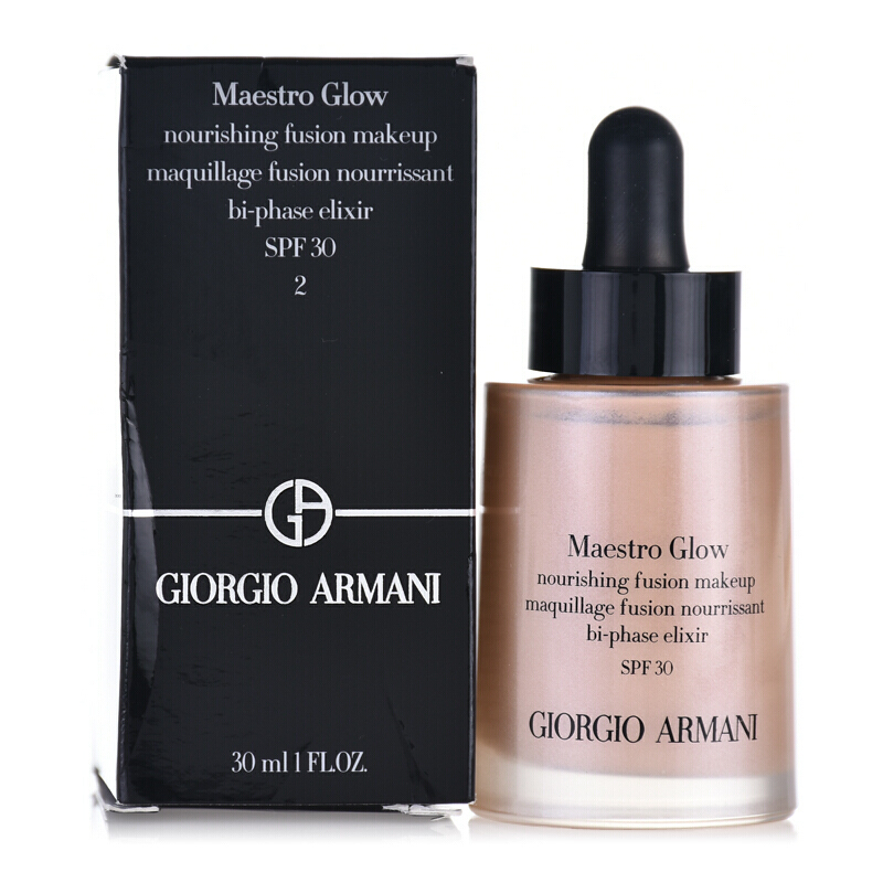 ARMANI 阿玛尼粉底液大师滴管丝柔精华粉底液 极缎丝柔滴管30ml 2#象牙白