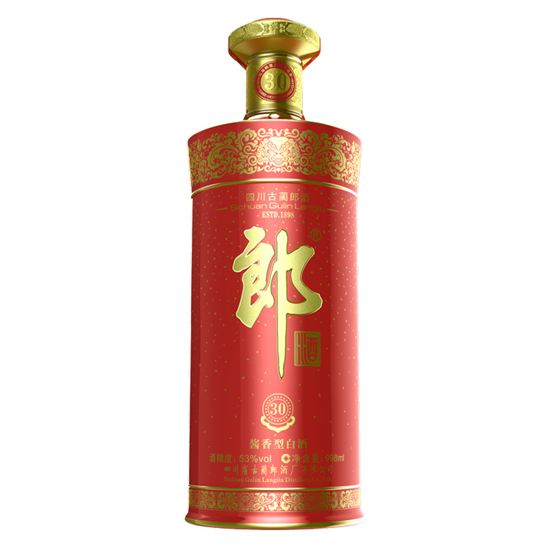 郎酒红运郎30 53度998ml单瓶 酱香型白酒 奢香藏品