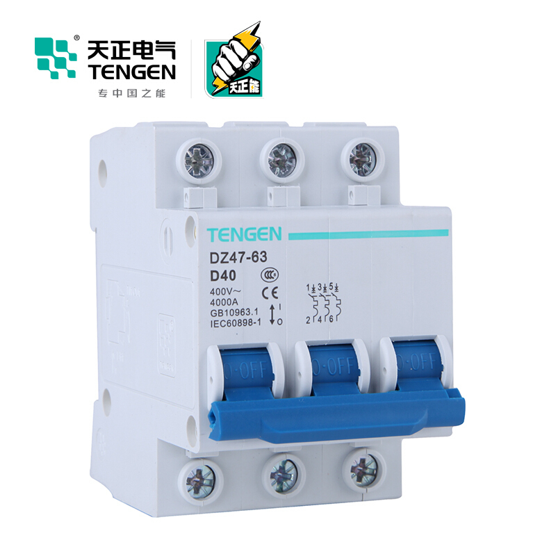 天正电气 DZ47-63 3P D 40A 4KA 01060020342 微型断路器