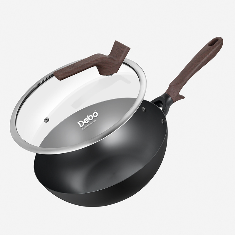 德铂(Debo)泽纳斯28cm(炒锅)DEP-982 口径:28cm 容量:2.7L 材质:精铁高清大图