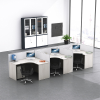 中伟 ZHONGWEI 屏风办公桌 职员桌 员工桌 员工位工作位电脑桌 卡座F型3人位含椅子