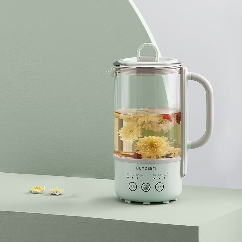北鼎多功能养生壶 迷你煮茶壶 家用保温壶 便携煮茶器 全玻璃恒温烧水壶 一体式花茶咖萃取壶 本白色K31F 0.6L高清大图