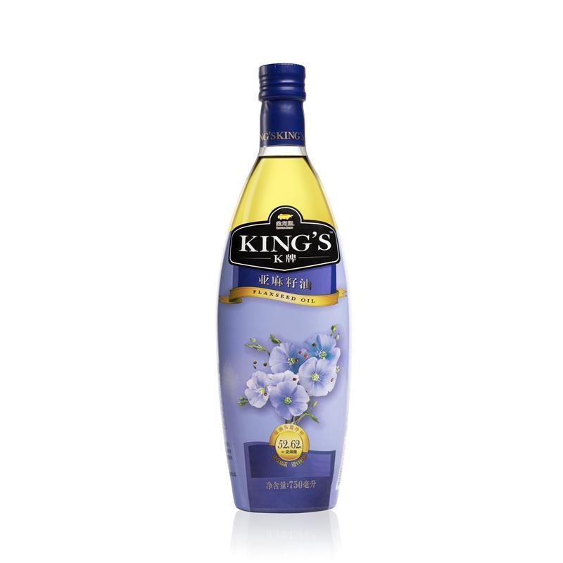 金龙鱼 KING’S 进口原料 初榨一级食用油 亚麻籽油750ml（新老包装随机发货）