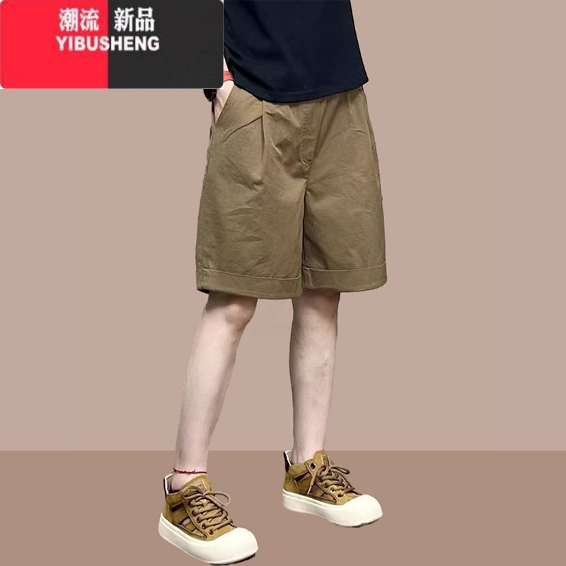 YIBUSHENG短裤女2024年季新款韩版薄款松紧腰休闲裤简约百搭时尚五分裤2高清大图