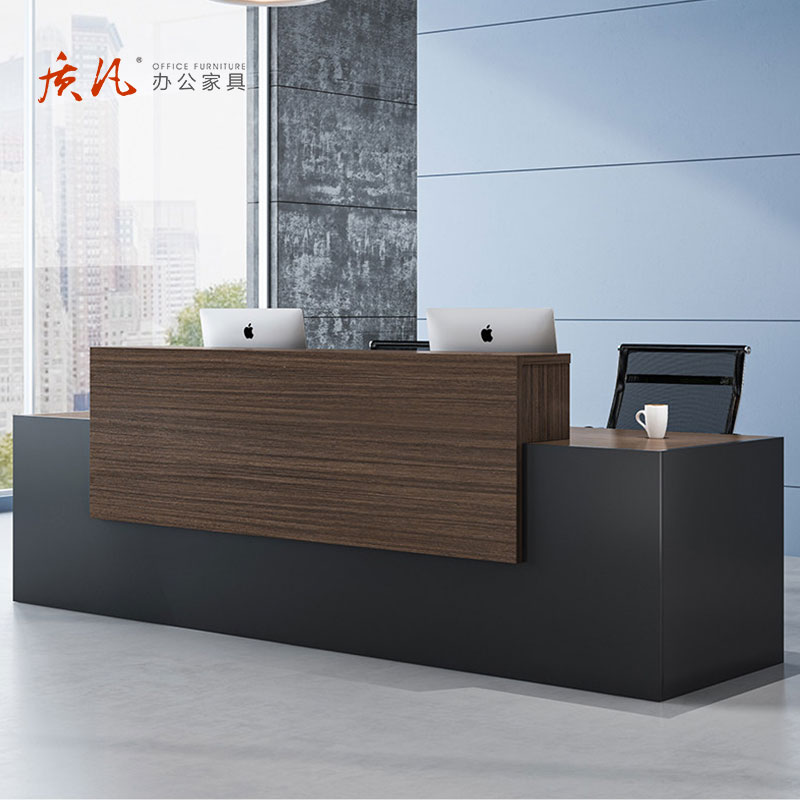 苏宁 质凡 办公家具板式咨询台服务迎宾接待台前台 3000x600x1000mm高清大图