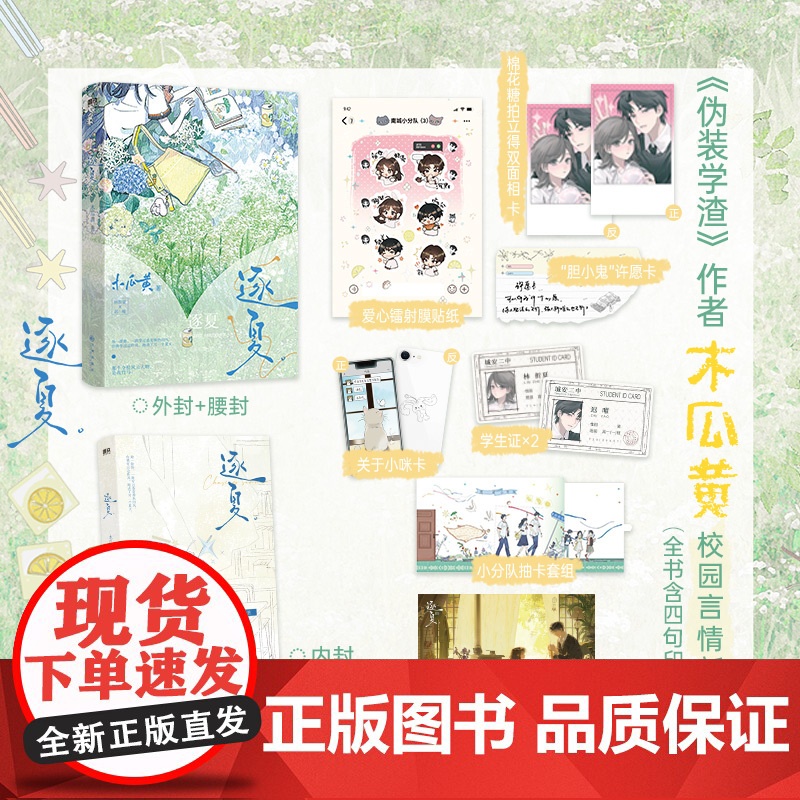 逐夏 木瓜黄著 随书丰富赠品 青春文学言情小说正版书 晋江校园人气作者 伪装学渣这题超纲了特殊人格等书籍高清大图