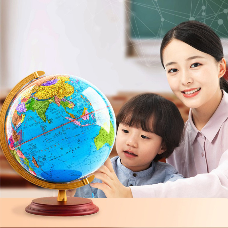 智能ar地球仪 32cm金底带灯+地图四件套+AR 1套高清大图