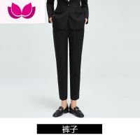 七斓 西装套装女职业正装休闲时尚通勤高级感大学生面试西服外套 XL 西裤黑色