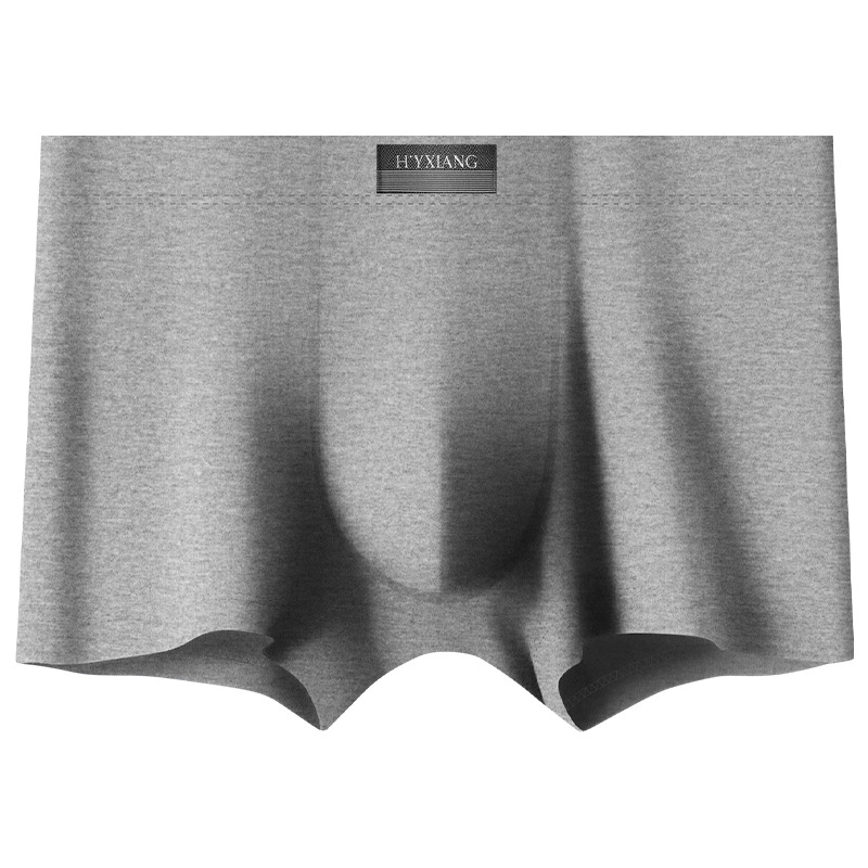 恒源祥男士内裤纯色平角裤纯中腰四角透气男生内裤男高清大图