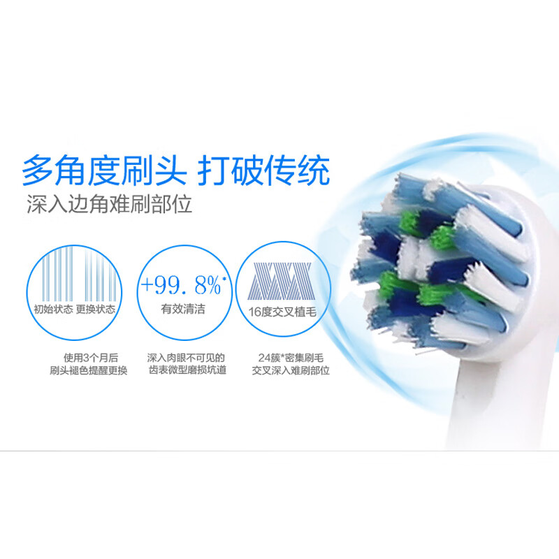 欧乐B(Oral-B)电动牙刷P4000粉色男女情侣成人声波刷头软毛感应充电牙刷高清大图