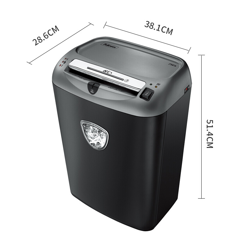 范罗士(Fellowes)75Cs 商务办公碎纸机 安全触停碎纸机 强劲不卡纸/安全触停/节能/单次碎纸12张