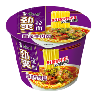 康师傅方便面劲爽拉面桶装红烧香辣牛肉面桶面速食品解饿泡面